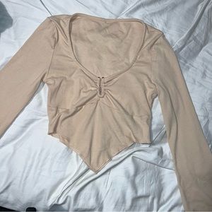 Long bell sleeve Crop Top